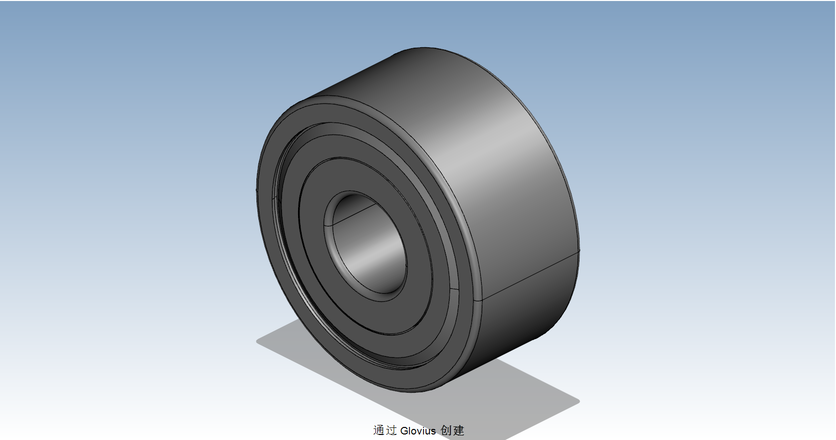 3200A-2Z帶屏蔽的雙列角接觸球軸承3D模型